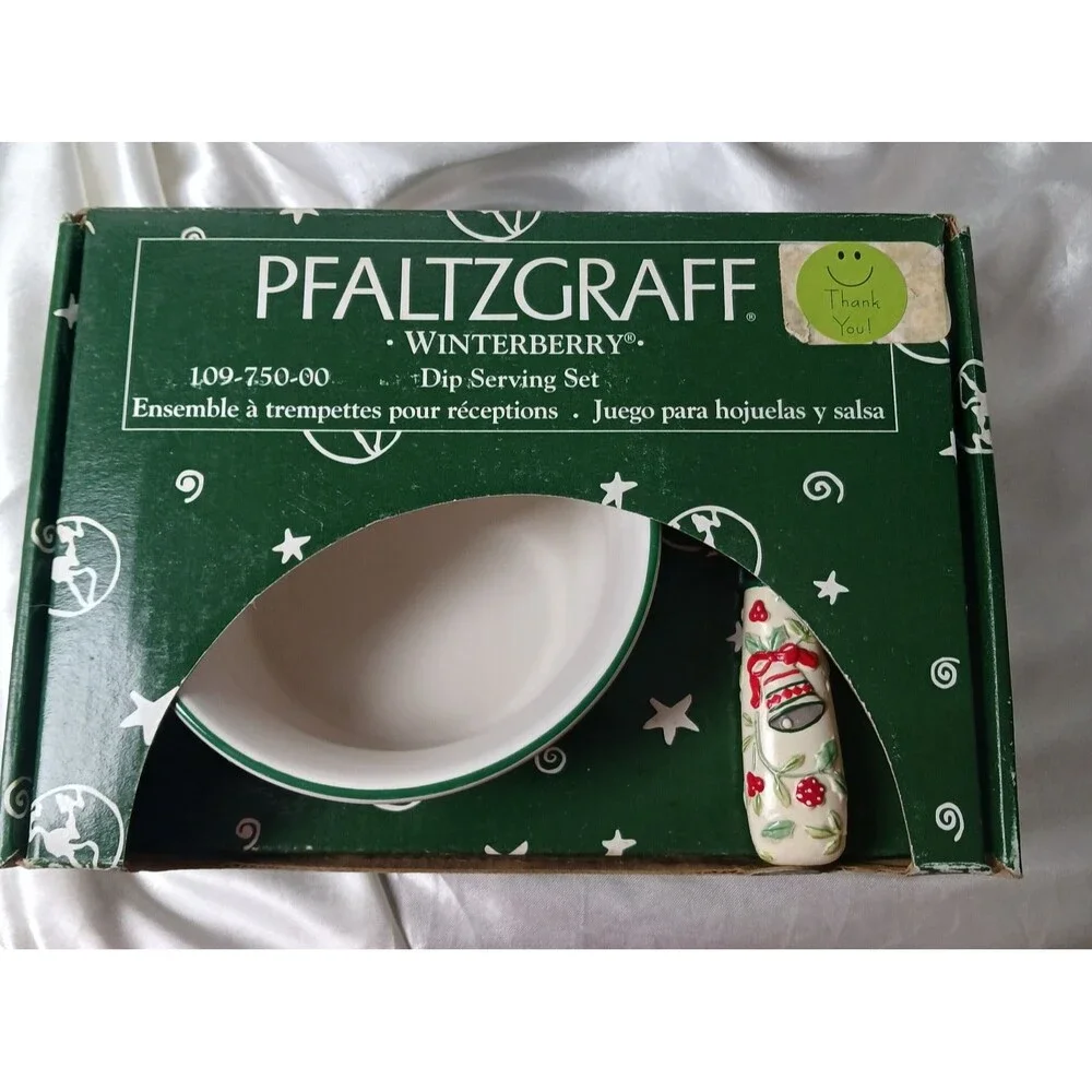 VINTAGE PFALTZGRAFF WINTERBERRY DIP SERVING SET 1998